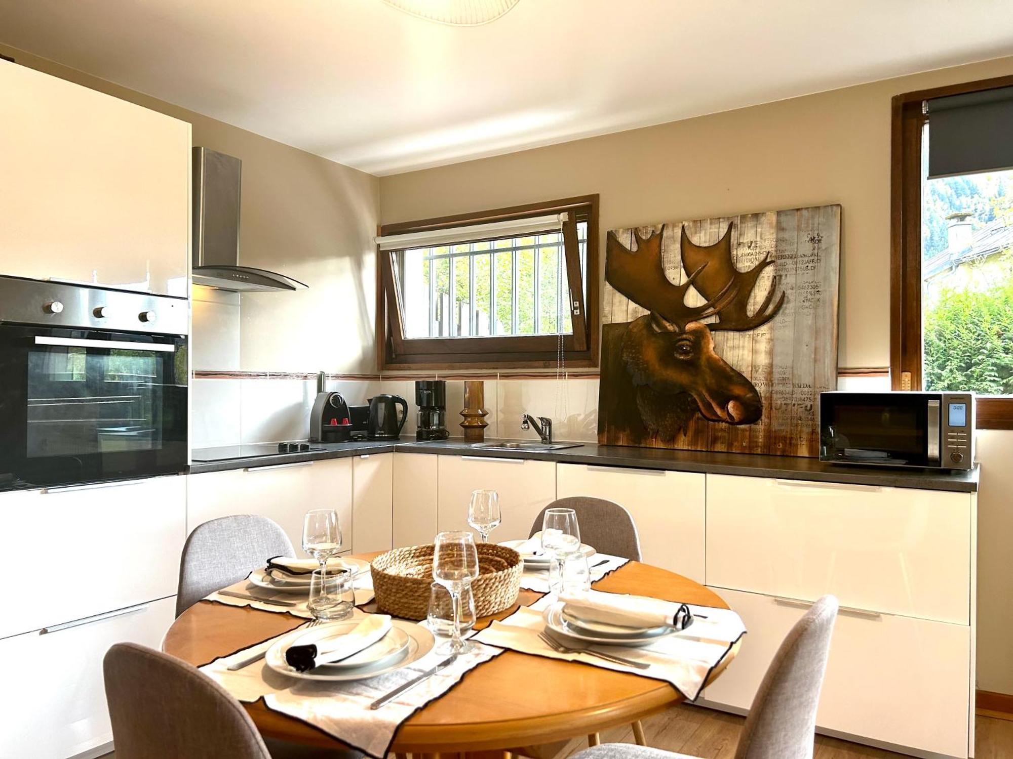 Appartement Style Chalet Avec Grande Terrasse Et Parking Prive シャモニー エクステリア 写真